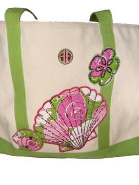 Lilly Pulitzer VHTF large via tote bag Seashell Applique